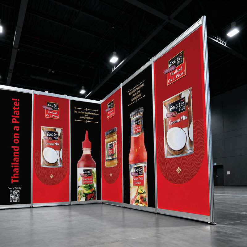 Poster Banner, แบนเนอร์ติดบูธ, อุปกรณ์ออกบูธ, ป้ายออกบูธ, ป้ายติดผนังบูธ, อุปกรณ์แต่งบูธ