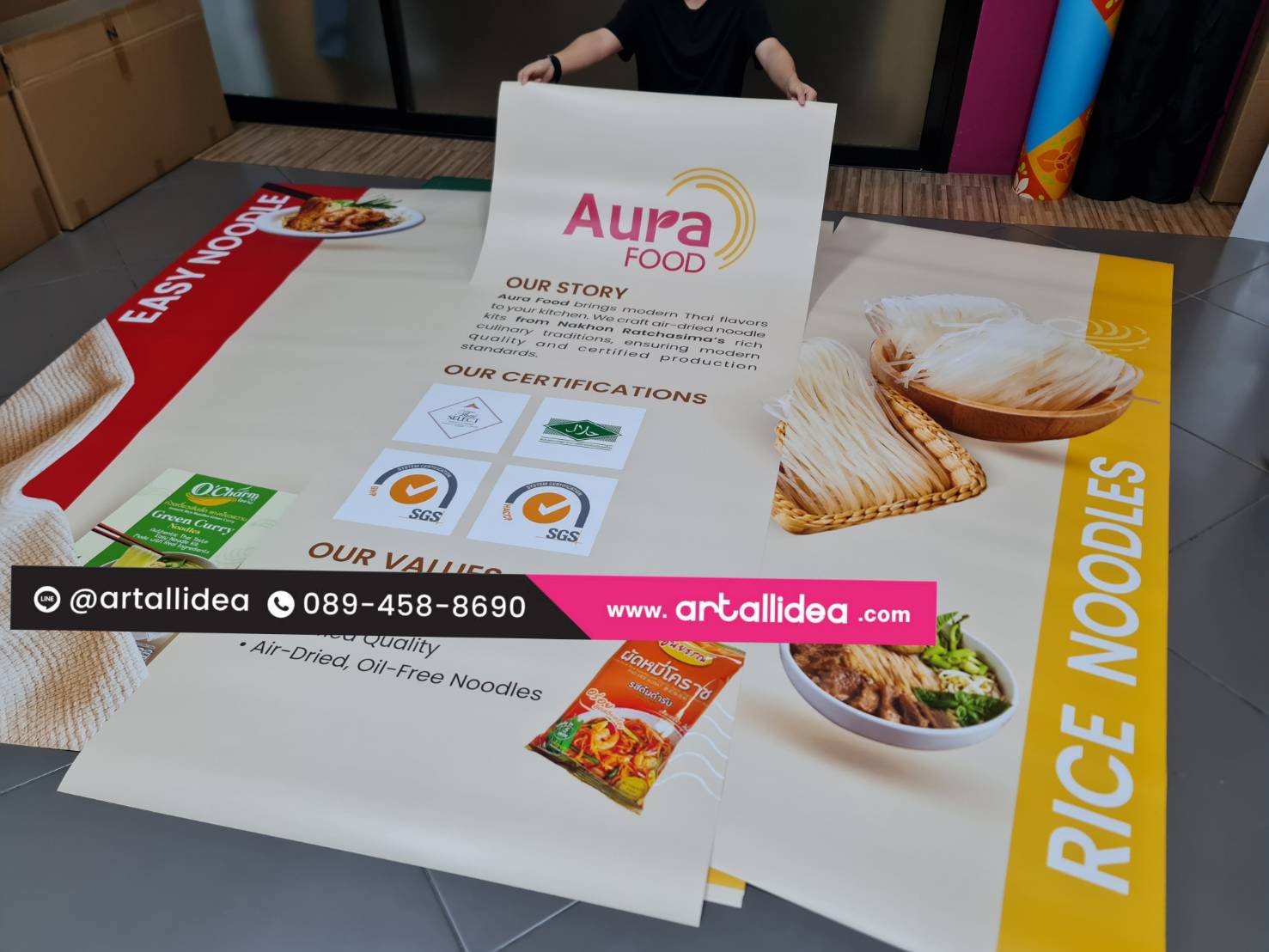 Poster banner สำหรับตกแต่งบูธ พกพาสะดวก
