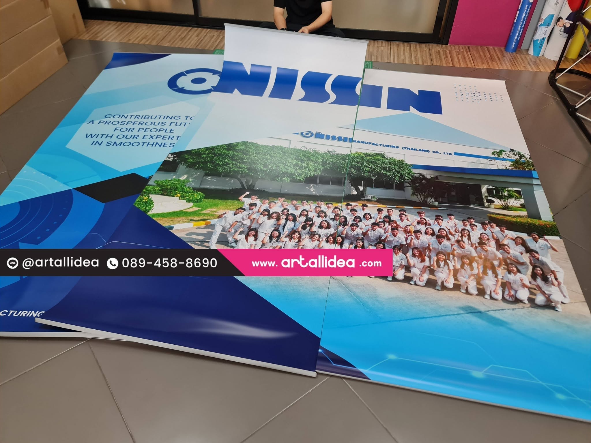 ป้ายออกบูธ ม้วนเก็บได้ เหมาะสำหรับออกบูธทั้งในและต่างประเทศ